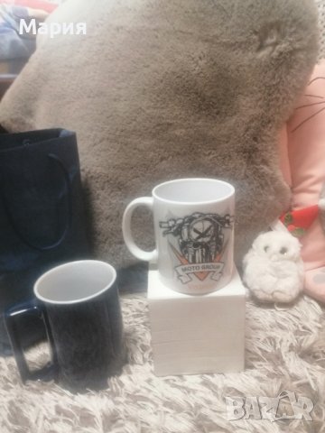 НОВА РОКЕРСКА ЧАША С ИЗОБРАЖЕНИЕ НА МОТОР +ПОДАРЪК още една чаша в синьо - керамика, снимка 5 - Други стоки за дома - 43672050