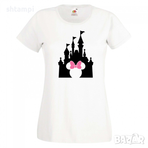 Дамска тениска Minnie Head Disney Castle Подарък,Изненада,Рожден ден,, снимка 9 - Тениски - 36530264