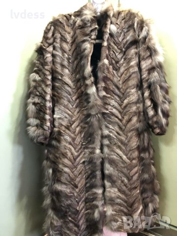 Луксозно палто стригана сребърна лисица, снимка 1 - Палта, манта - 43534058