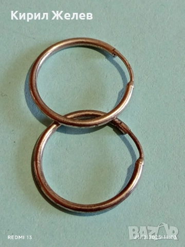 Нежни сребърни обеци тип халка много красиви елегантни 25978, снимка 6 - Обеци - 52863976