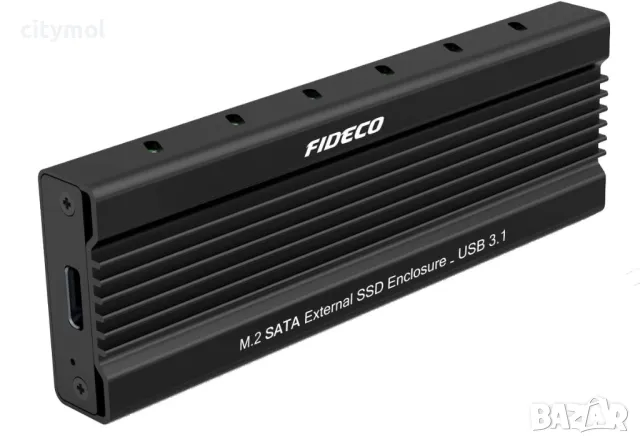 FIDECO алуминиева външна кутия за M.2 SSD,USB C 3.1,10Gbps