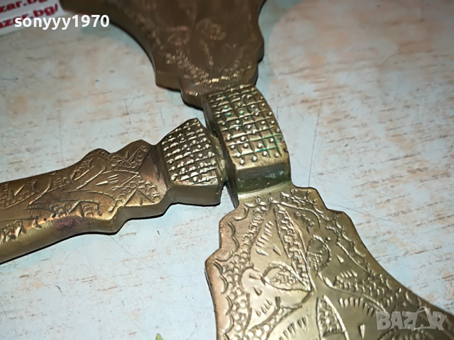 ТОМАХАВКА-МЕД/МЕСИНГ ВНОС АНГЛИЯ 2404221631, снимка 13 - Антикварни и старинни предмети - 36551058