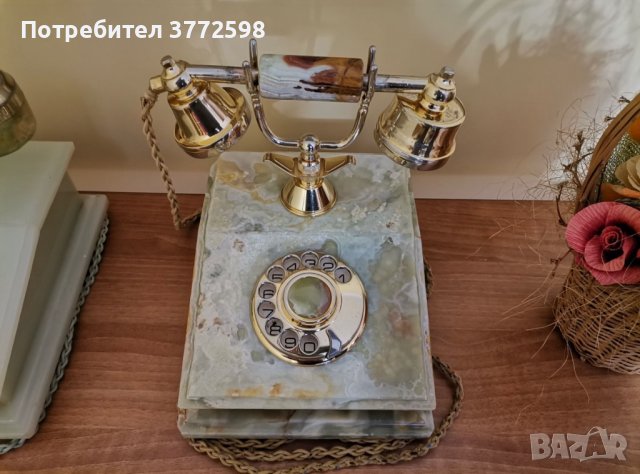 Старинен ретро домашен телефон POST DFeAp 320 от бронз и мрамор, снимка 7 - Други ценни предмети - 43021180