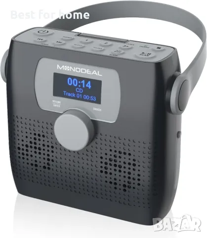   Bluetooth CD плейър с високоговорител, FM радио и таймер  MONODEAL
