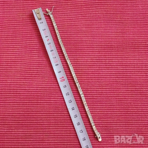 Сребърна дамска гривна, тенис гривна с циркони и родиево покритие. , снимка 4 - Гривни - 52847141