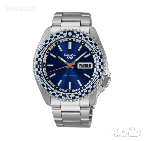 Мъжки часовник Seiko 5 Sport Automatic Petrol Blue Checker Flag Special Edition SRPK65K1
