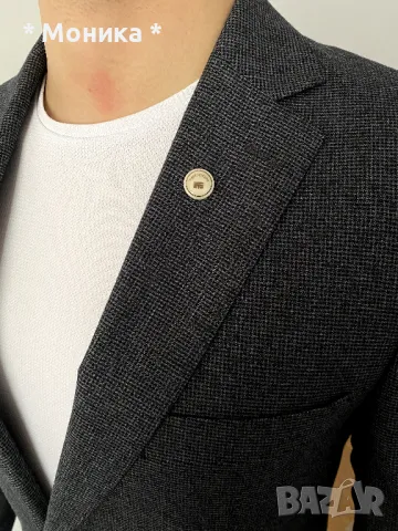 Сив официален костюм Teodor (Slim Fit) – отлично състояние, снимка 3 - Костюми - 48926590