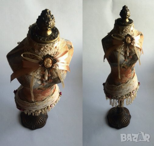 50см манекен, форма на рокля, ръчно декорирана, снимка 10 - Декорация за дома - 43353612