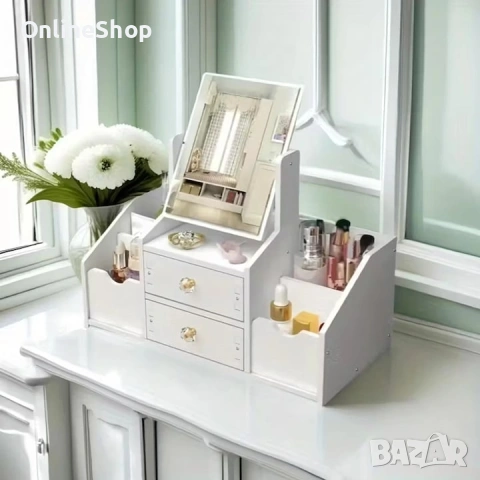 Многофункционален органайзер за грим с огледало, снимка 5 - Други стоки за дома - 53479809