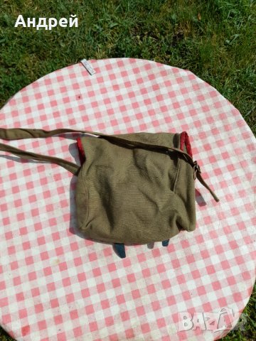 Стара брезентова чанта #6, снимка 3 - Антикварни и старинни предмети - 33186161