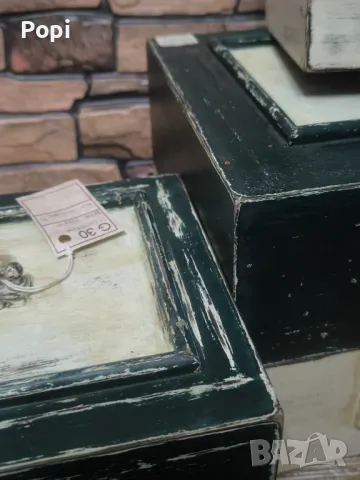 Винтидж дървени кутии 3 в 1, снимка 2 - Антикварни и старинни предмети - 48956522