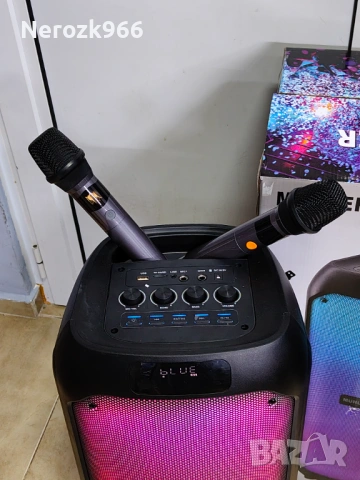 Активна тонколона Muhler MAX881R с два микрофона– мощен звук, без кабели и ограничен, снимка 2 - Bluetooth тонколони - 53247931