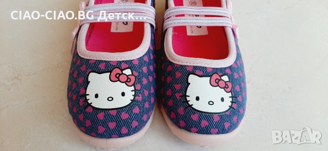 №31, Гуменки за момиче HELLO KITTY тъмно сини с розови сърчица, снимка 3 - Детски гуменки - 32738399