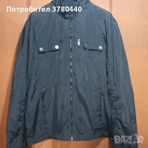 Черно мъжко яке,пролет- есен,размер 3XL, снимка 3 - Якета - 52280730