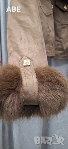 Велурено яке с косъм, снимка 3 - Якета - 52564916