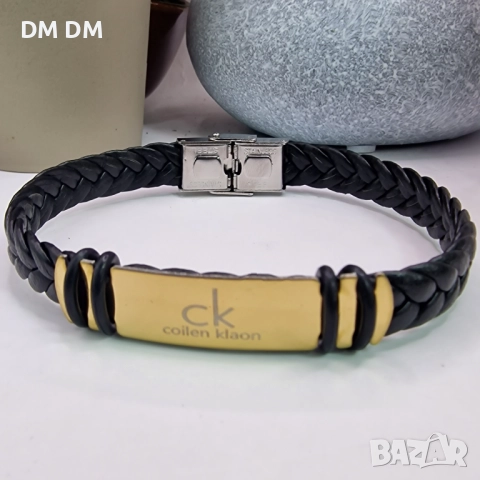 Мъжки кожени гривни с 18k златно покритие! 