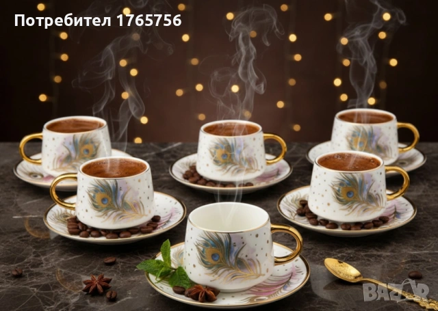 Луксозен порцеланов сервиз + 2в1 блендер и мелничка Cheffinger - Ексклузивен комплект 3 в 1, снимка 3 - Чаши - 53346534