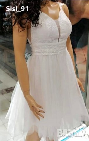 Бяла рокля / Булчинска рокля / Рокля за бал / Рокля за подписване / Рокля за моминско, снимка 4 - Рокли - 37774549