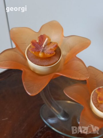 Свещник от цветно стъкло   4/3, снимка 3 - Декорация за дома - 34934269