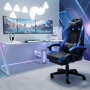 Геймърски стол Primaveo с Масажна функция, Прибираща се поставка за крака и Възглавници, снимка 11
