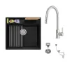 К-т Мивка+Смесител+Сифон Цветове Кухненска Мивка от гранит модел Осло 60 Премиум 580 x 530 мм + Смес, снимка 1