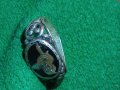 СТАРИНЕН ЕМАЙЛИРАН ОСМАНСКИ СРЕБЪРЕН ПРЪСТЕН СРЕБРО 925 със СУЛТАНСКА ТУГРА РЪЧНА ИЗРАБОТКА 40619, снимка 2