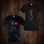 Тениски с щампа за Свети Валентин мъжка тениска + дамска тениска 