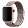 Текстилна каишка band за Apple Watch 7, 6, 5, 4, 3 - велкро pink sand цвят, снимка 1 - Смарт часовници - 32322444