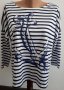 Нова дамска моряшка блуза с паднало рамо, трансферен печат Котва, снимка 13