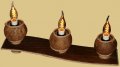 Уникална лампа от дърво и кокосови орехи в битов/винтидж стил, снимка 3