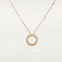 CARTIER Love Gold Large Paved Diamonds Pendant Дамскo Колие, снимка 12