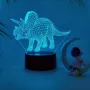 Холограмна 3D LED лампа-Трицератопс,RGB Седемцветен Интелигентен Контрол,USB, снимка 1