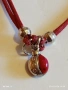 Сребърна гривна с червен конец и висулка КАЛИНКА 🐞 за добър късмет 21101, снимка 3
