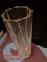 Стъклена бомбониера, 2бр.свещници дървен и бял от др. материал,стъклени вази,керамичен съд и фигура, снимка 7