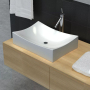 Керамична мивка в силно гланцирано бяло, за баня, снимка 3