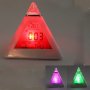 Светещ в 7 цвята led часовник пирамида, снимка 4