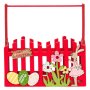 Великденска декоративна кошница, Червена ограда, 15x9x15см, снимка 1 - Декорация за дома - 43834461
