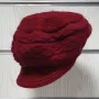 Нова зимна дамска шапка с козирка Ангора в червен цвят, снимка 2