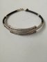 Дамска гривна с кожа, сребро и цирконий. Сребро проба 925 , снимка 3