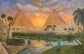 Маслена картина Египетски пирамиди, снимка 1