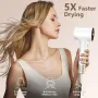 Нов Мощен йонен сешоар 110,000 RPM – бързо сушене и нисък шум за коса, снимка 2