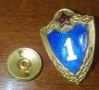 Автентичен военен знак 1-ва степен на винт, емайл с позлата, снимка 5