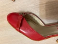 Елегантни дамски обувки с ток, естествена кожа, червен цвят, номер 39 , снимка 6