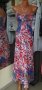 УНИКАЛНО КРАСИВА дълга рокля на цветя с променящо се деколте, снимка 1 - Рокли - 37686476