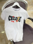 CELINE Бяла Дамска Тениска със сърца СЕЛИН, снимка 1 - Тениски - 44928231