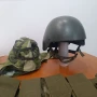 шведска каска от 1990г с падащ чохъл и тактическа сбруя , снимка 4