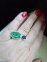 само днес среб пръстен с цветни камъни, снимка 1 - Пръстени - 43293576