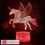 Холограмна 3D LED лампа Еднорог-дистанционно управление 16 цвята+други режими на управление, снимка 2