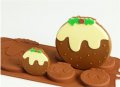 5 бр Коледен пудинг бисквитка силиконов молд шоколад фондан гипс сапун , снимка 1 - Форми - 27170342