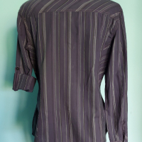 Уникална маркова риза ”Cecil”two-tone patchwork / цвят Аметист , снимка 4 - Ризи - 15473687